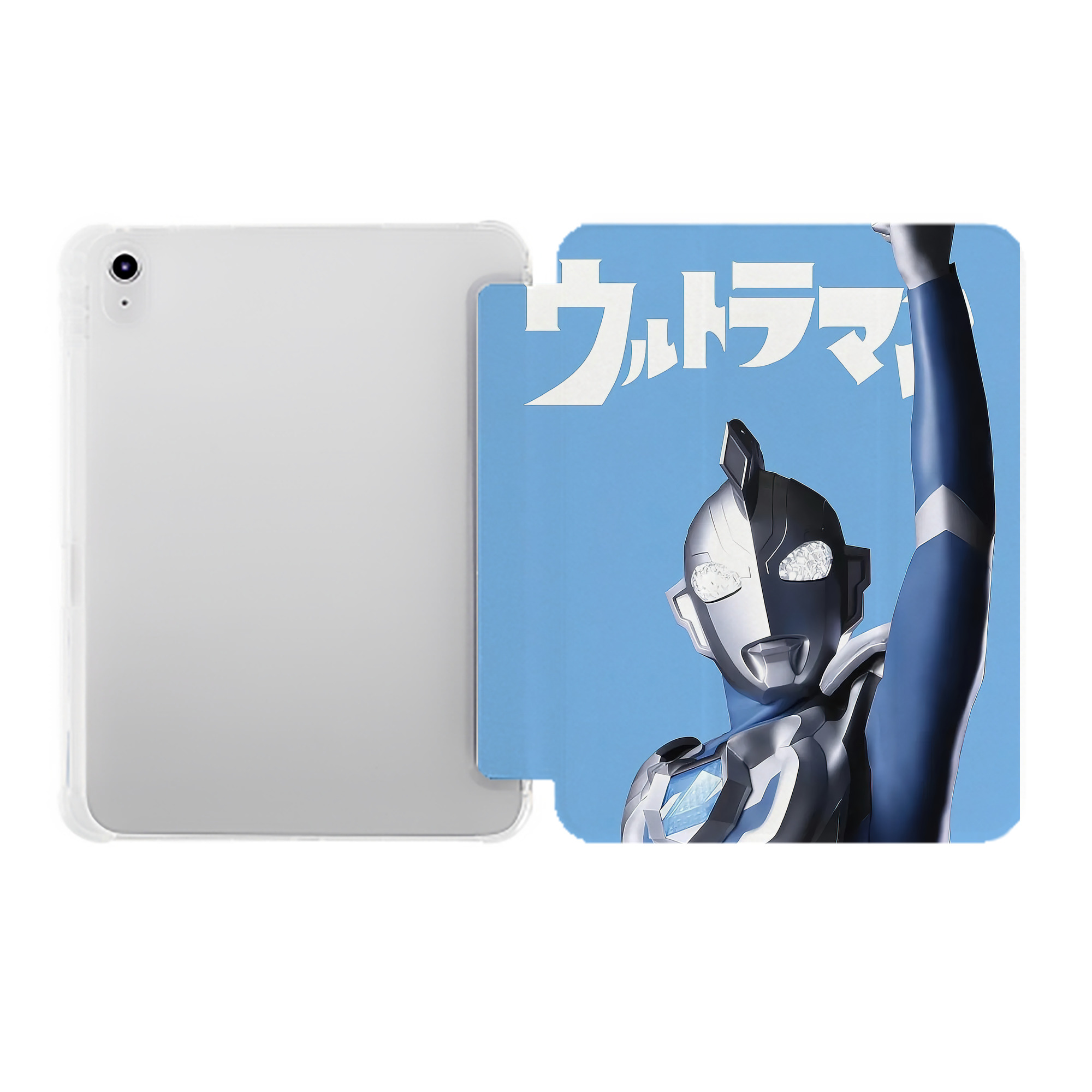 （画像用） ウルトラマン Ultraman IPad ケース ペン収納付き 三つ折りスタンド PUレザー×シリコン 対応機種9.5/10.5/10.9インチ